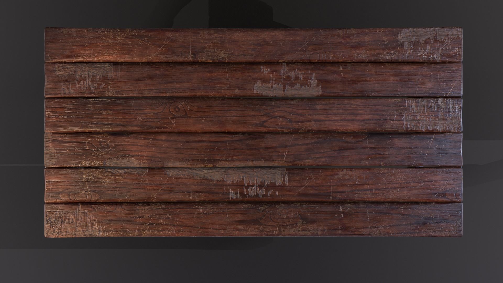 Old medieval Wear and Used Wooden Long Table Low-poly 3D model_22