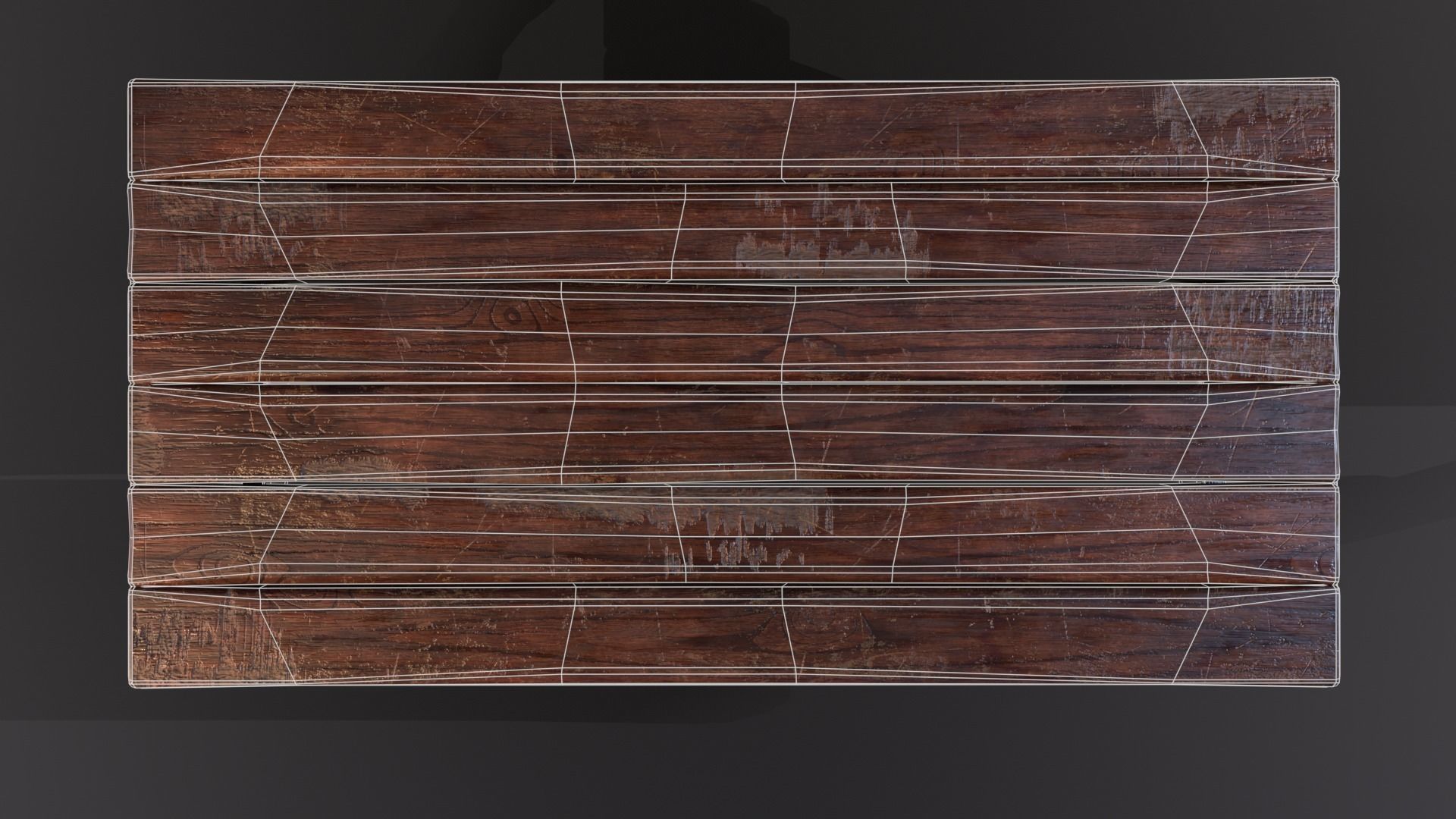 Old medieval Wear and Used Wooden Long Table Low-poly 3D model_23