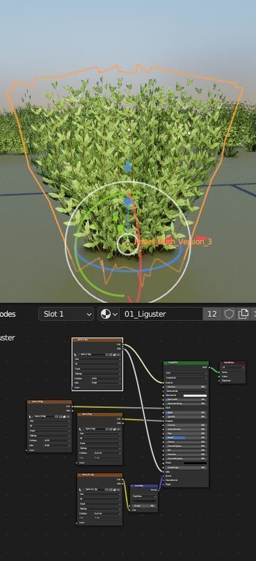 Privet Ligustrum - Rasberry - Blackberry Bushes and Hedges 3D Model Collection_5