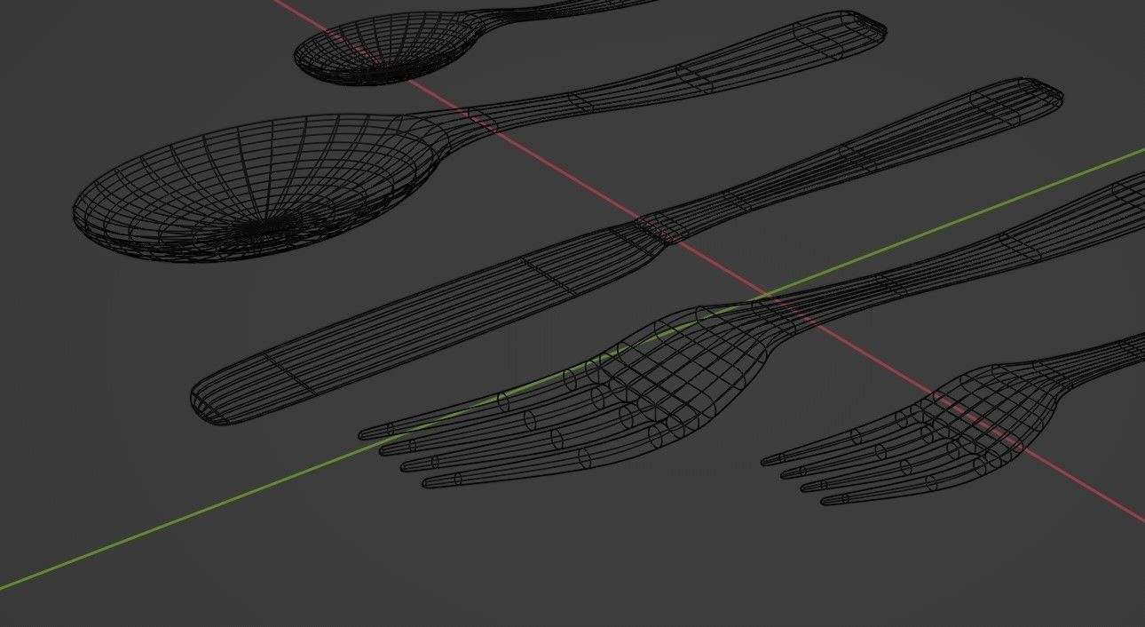 Cutlery set 3D model_2