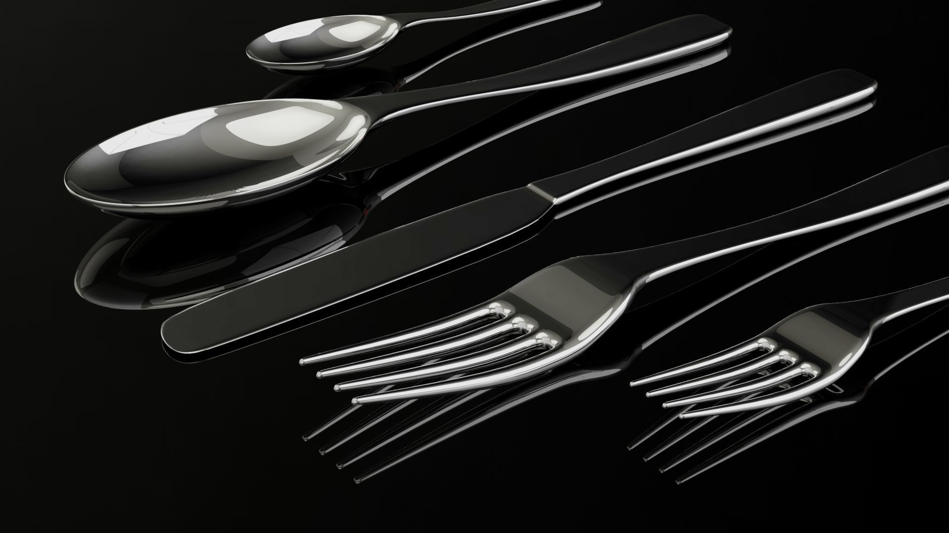 Cutlery set 3D model_1