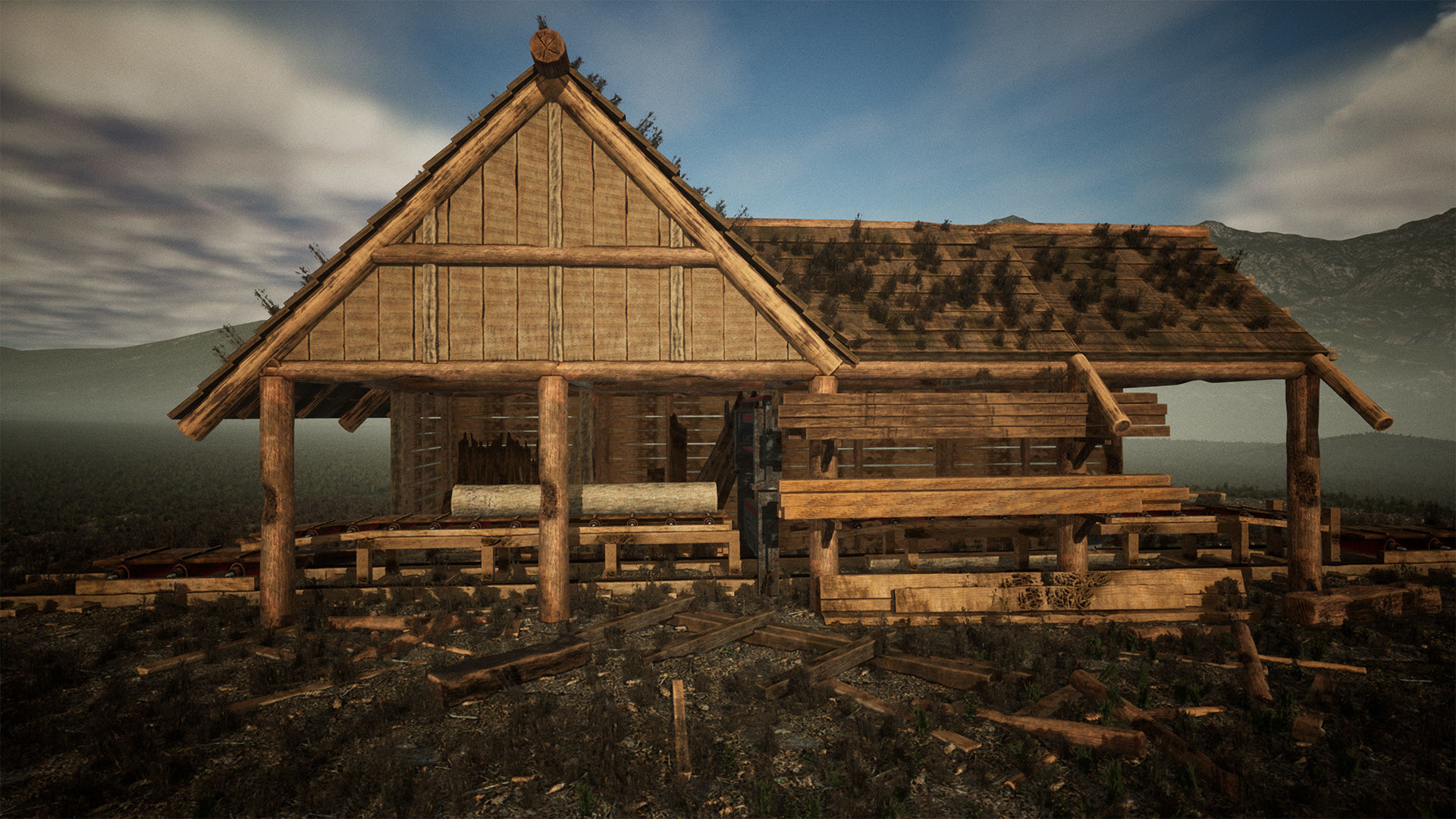 Lumber Mill 37 Assets Low-poly 3D model_10