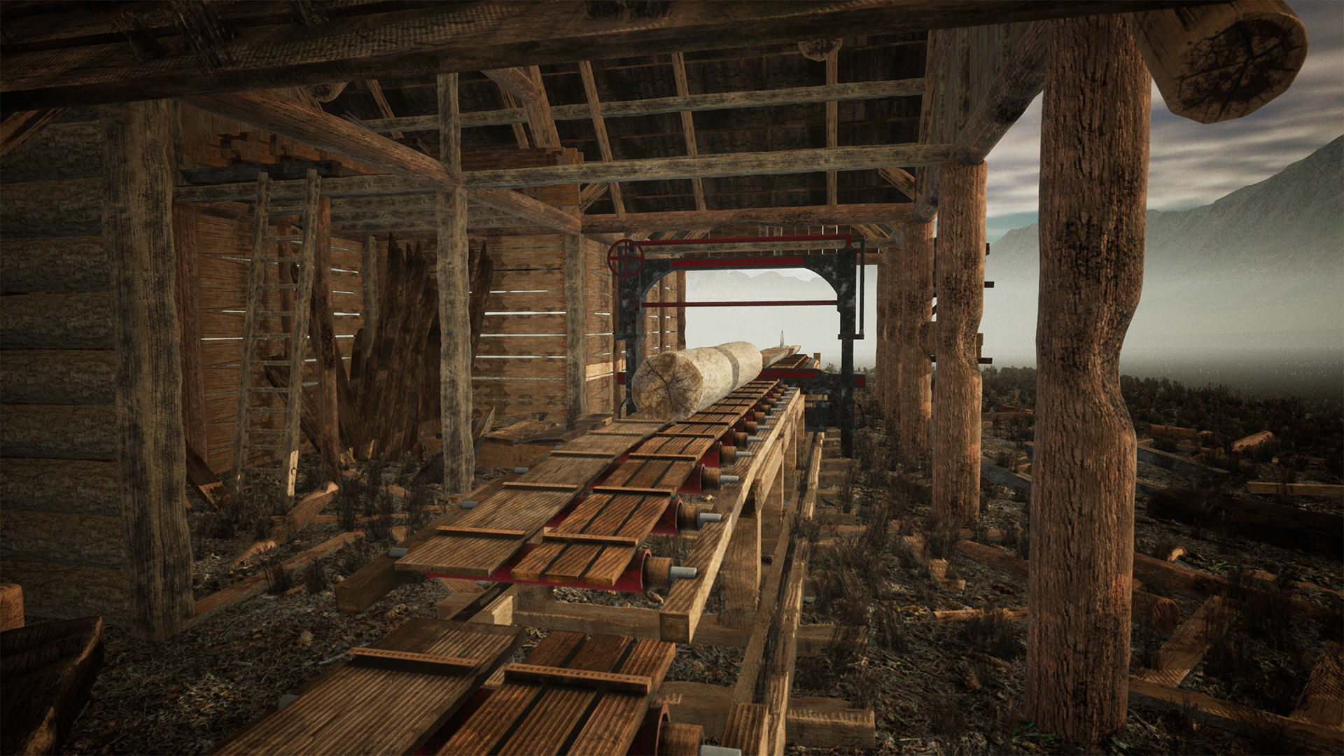 Lumber Mill 37 Assets Low-poly 3D model_13