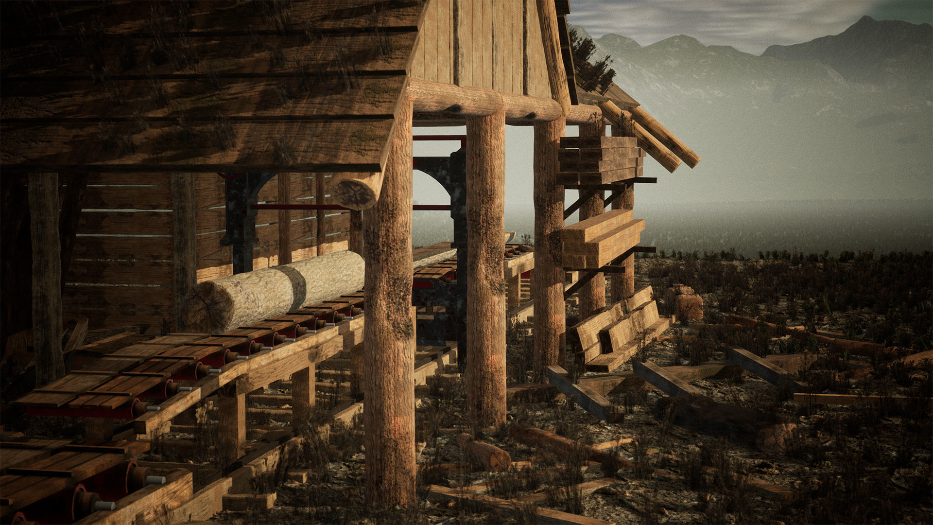 Lumber Mill 37 Assets Low-poly 3D model_5