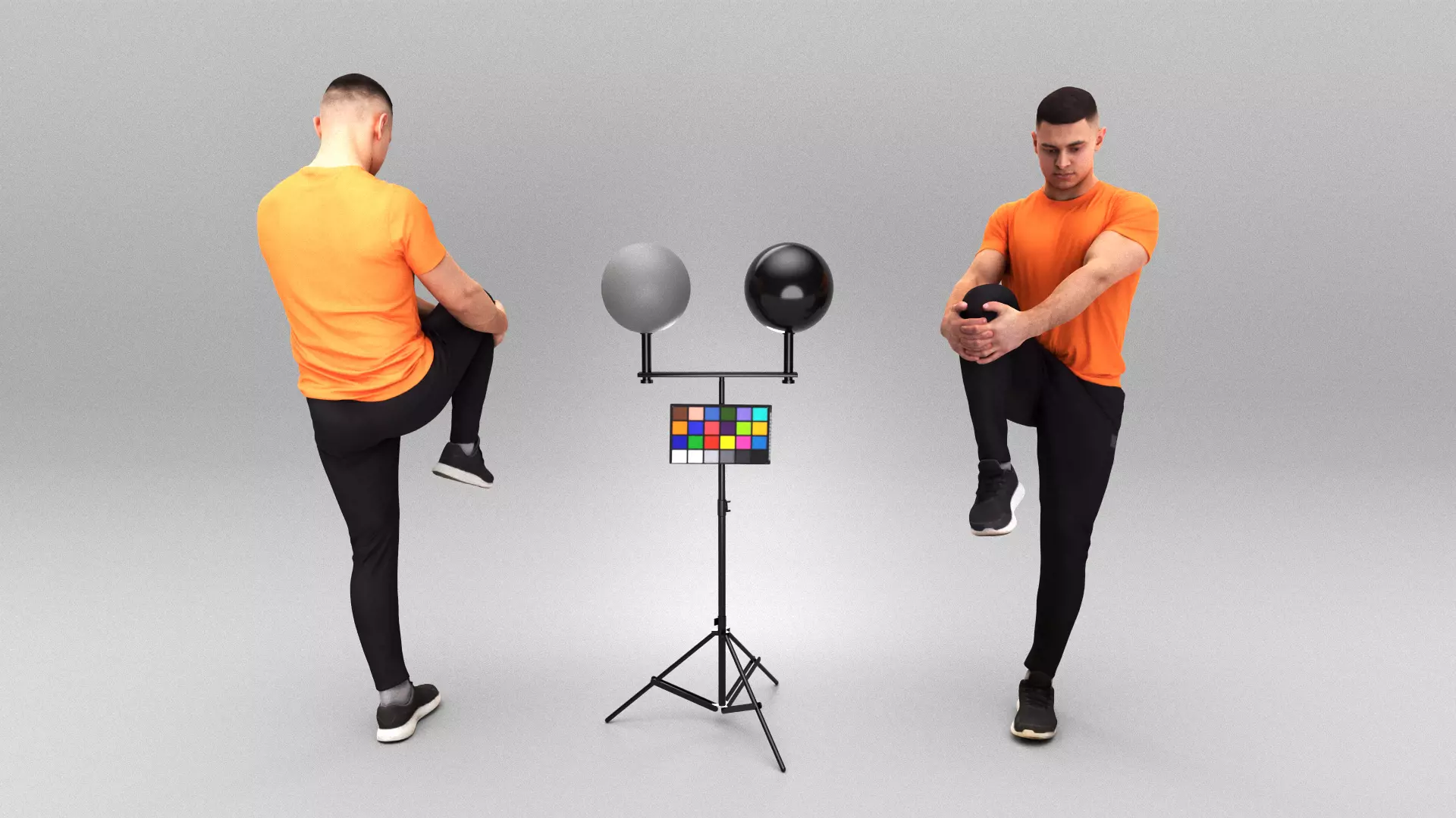 Athletic man doing leg stretches 395 Low-poly 3D model_0