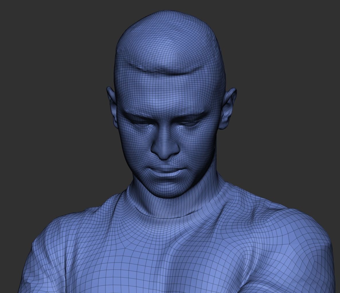 Athletic man doing leg stretches 395 Low-poly 3D model_6