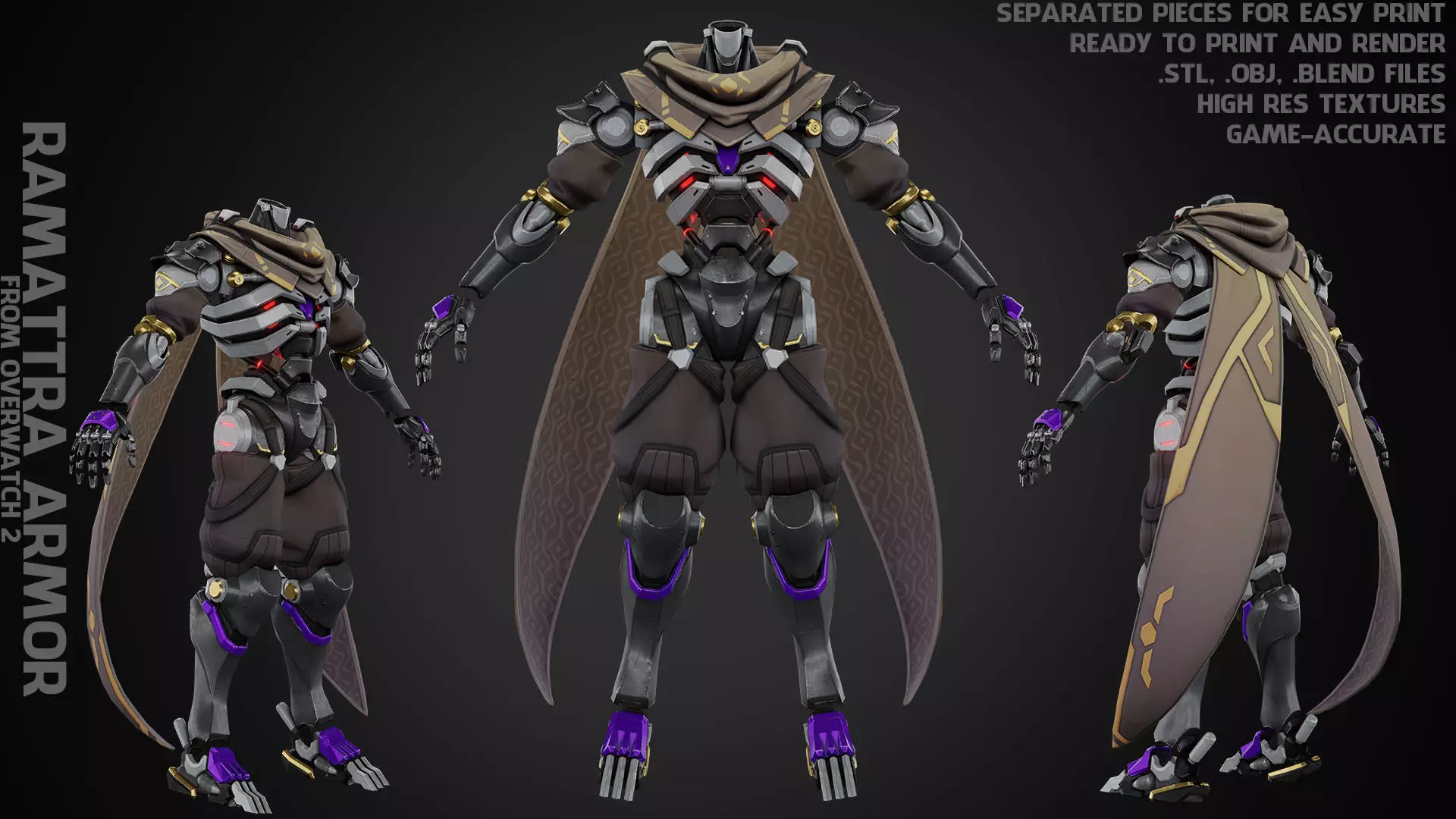Overwatch 2 Ramattra Armor for Cosplay 3D print model_0