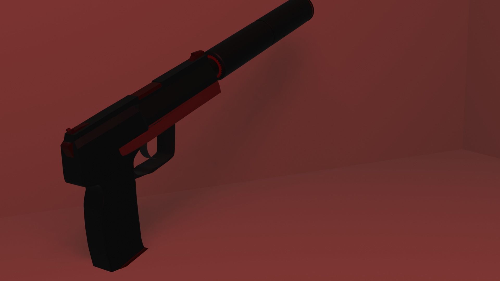 usp for game  Low-poly 3D model_3