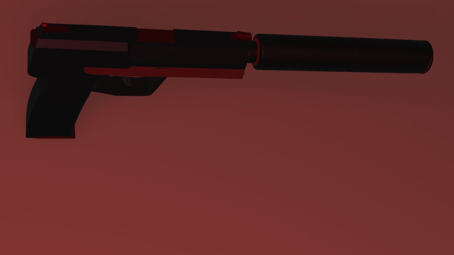 usp for game  Low-poly 3D model_4