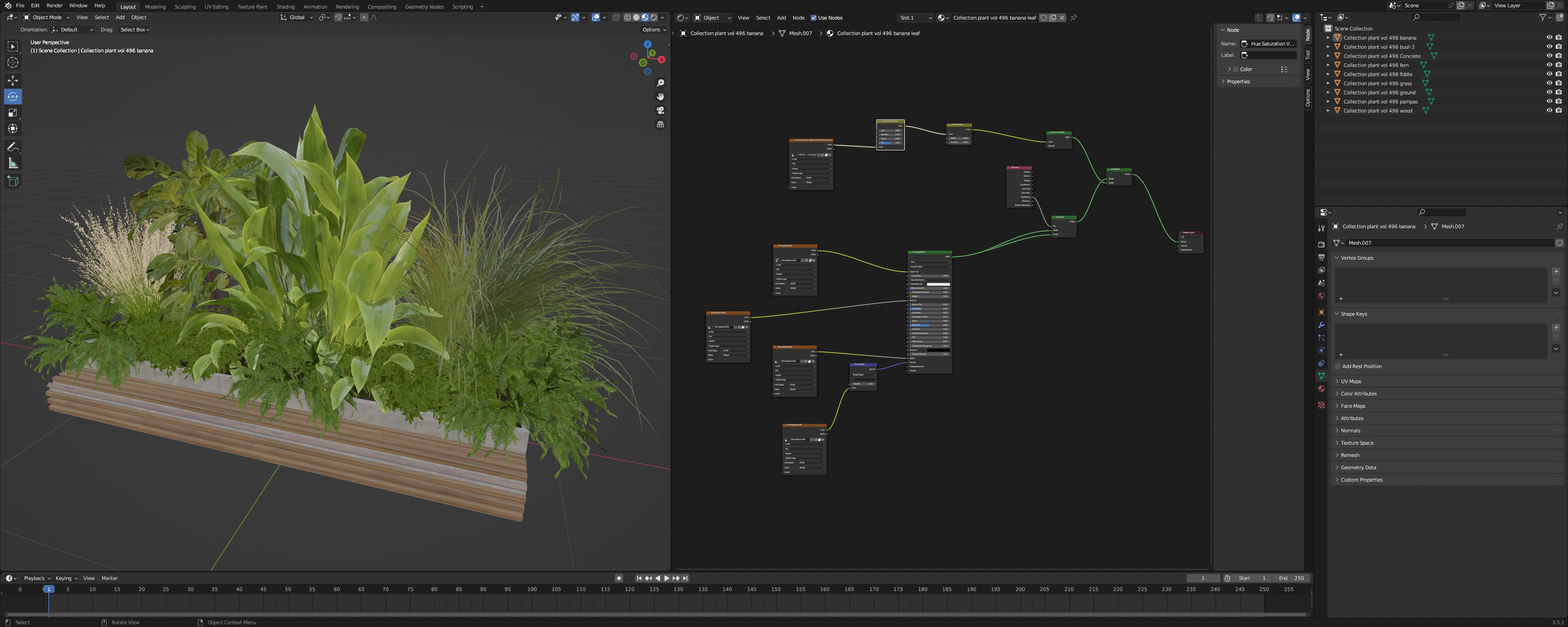Collection plant vol 496 - garden - banana - blender model 3D model_5