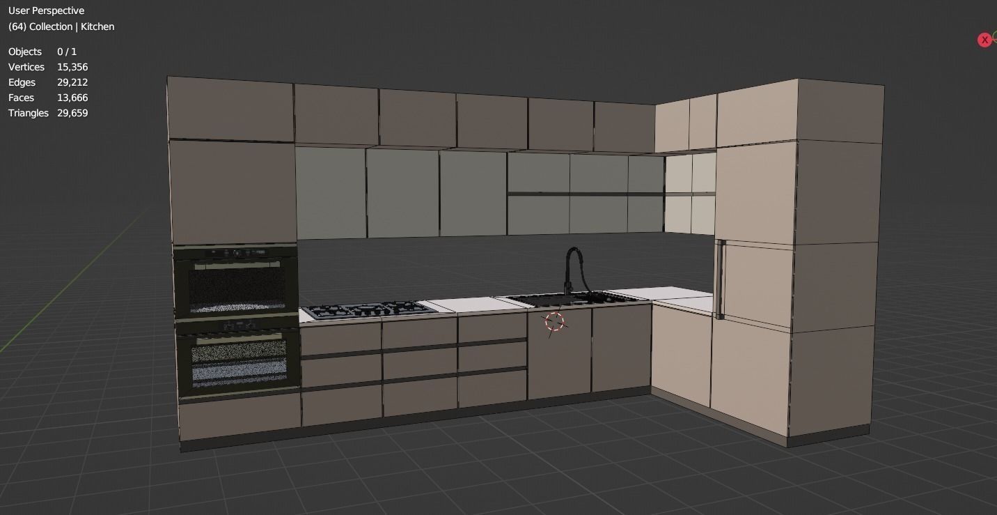 Kitchen in the interior free 3D model | CGTrader