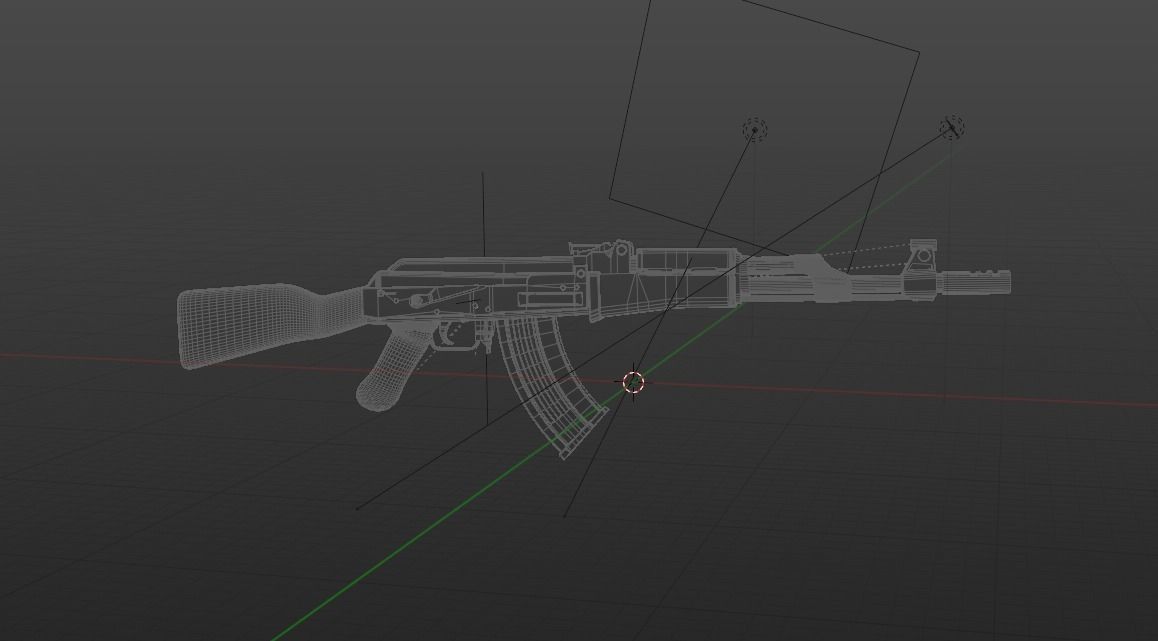 Sci-fi  Classic AK rifles 3D models pack Low-poly 3D model_6