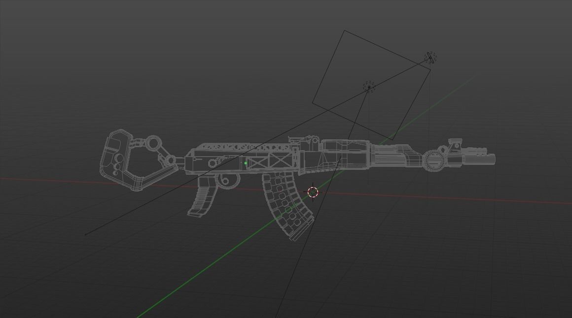 Sci-fi  Classic AK rifles 3D models pack Low-poly 3D model_7