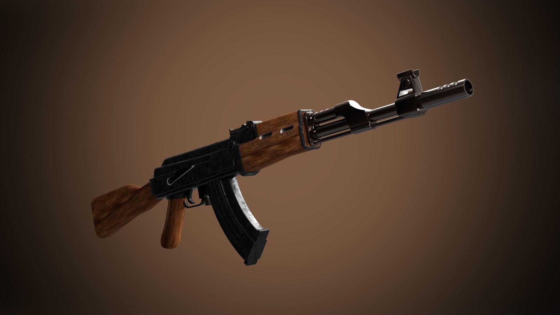 Sci-fi  Classic AK rifles 3D models pack Low-poly 3D model_2