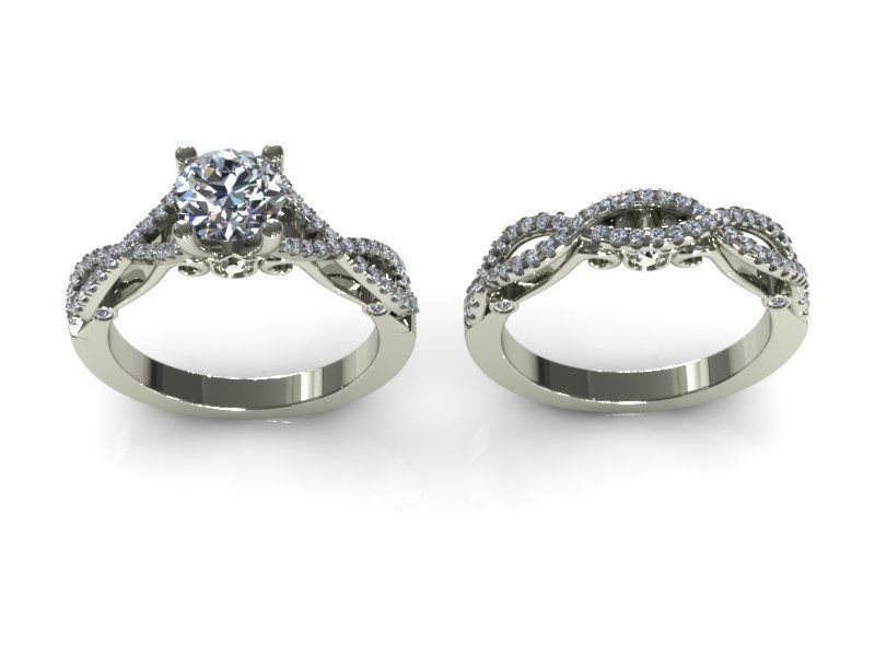 Verragio Four Prong with Wedding Bend 3D print model_1