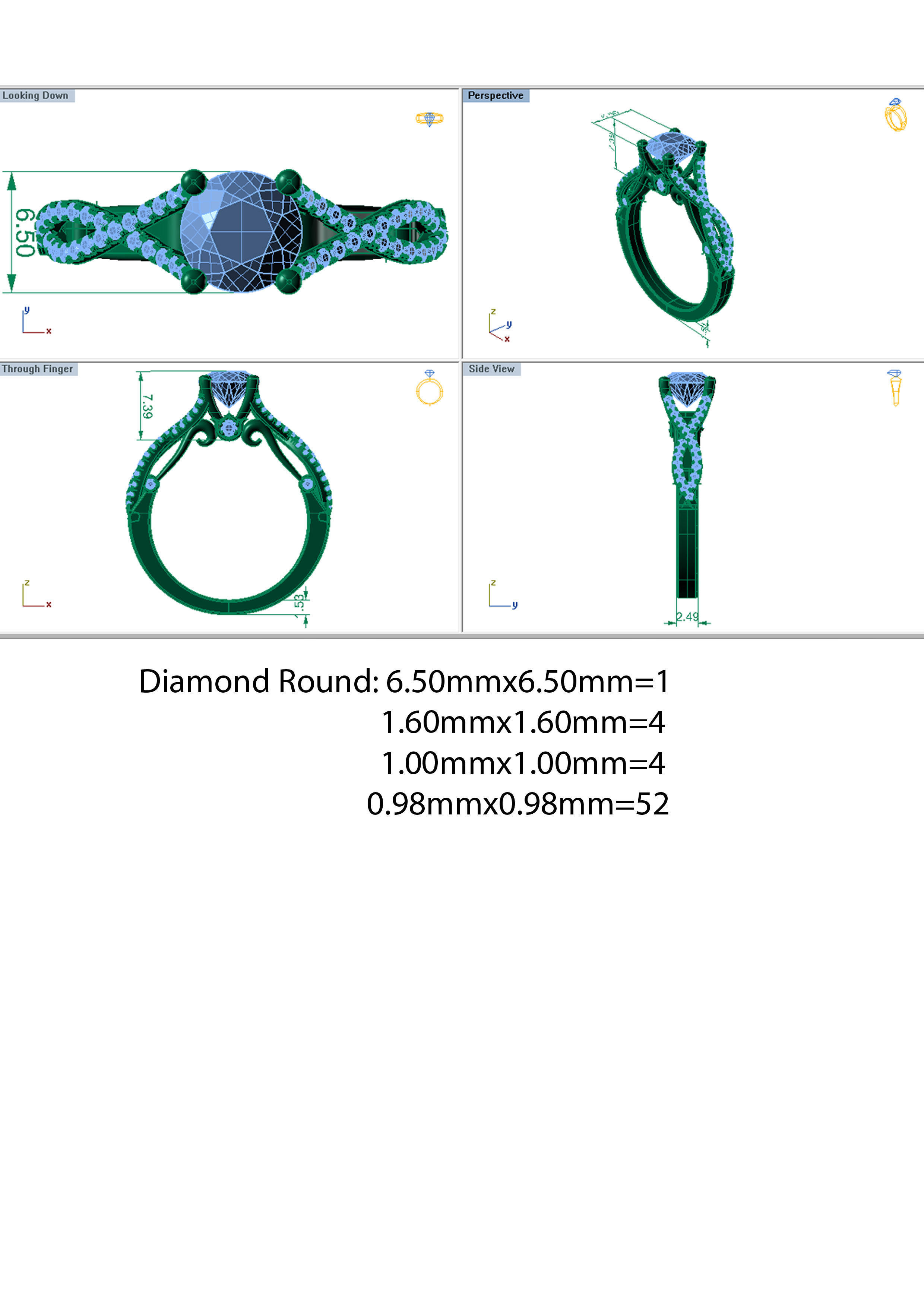 Verragio Four Prong with Wedding Bend 3D print model_5