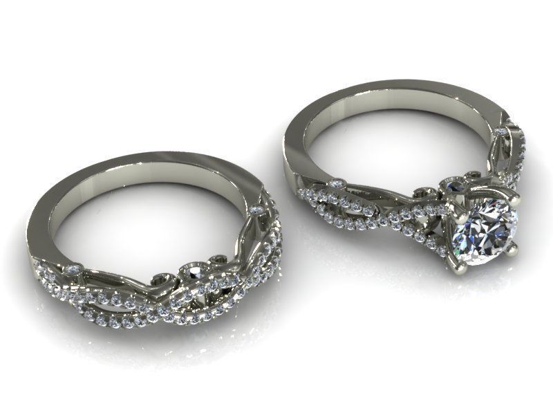 Verragio Four Prong with Wedding Bend 3D print model_3