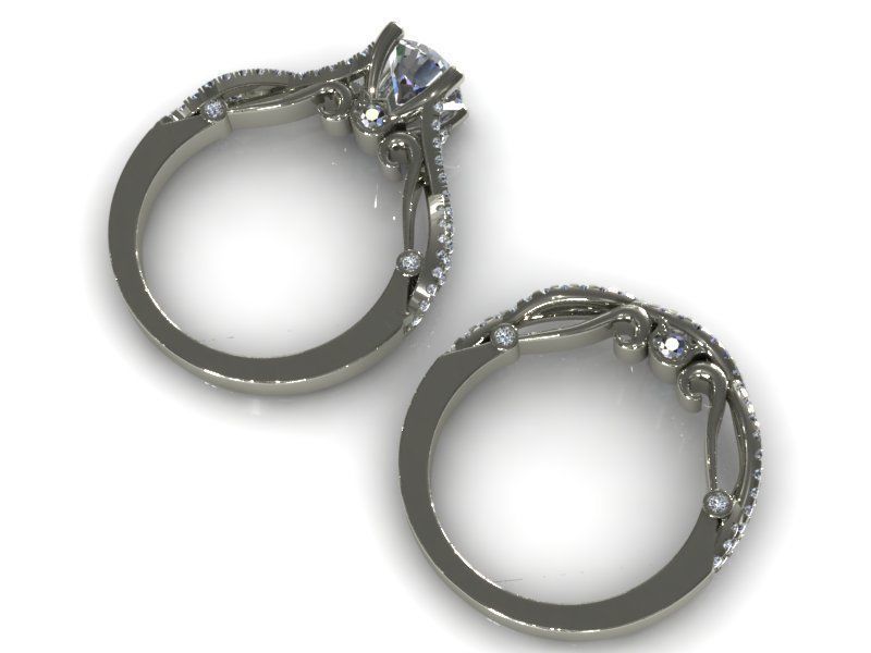 Verragio Four Prong with Wedding Bend 3D print model_2