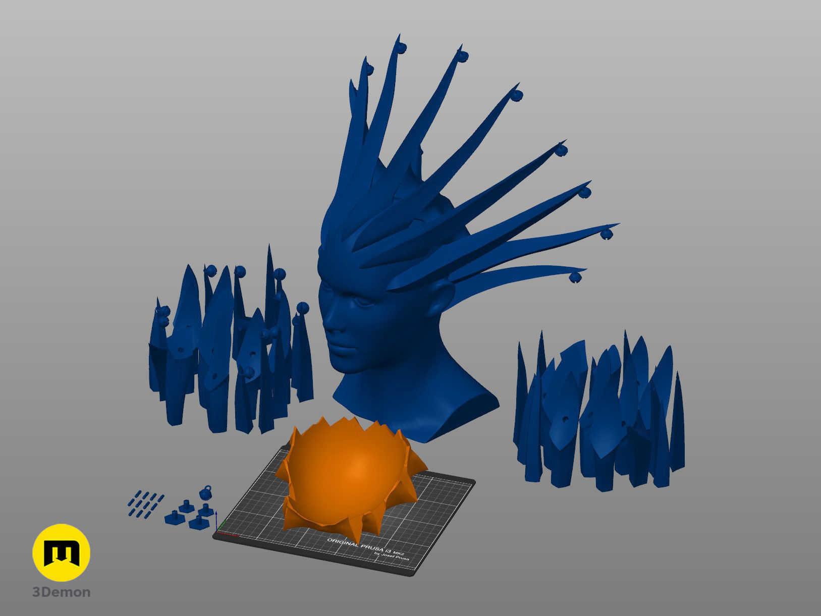 Kenpachi Zaraki Hair - Bleach 3D print model_8