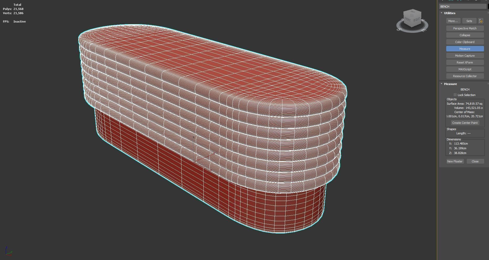 BENCH 001 3D model_8