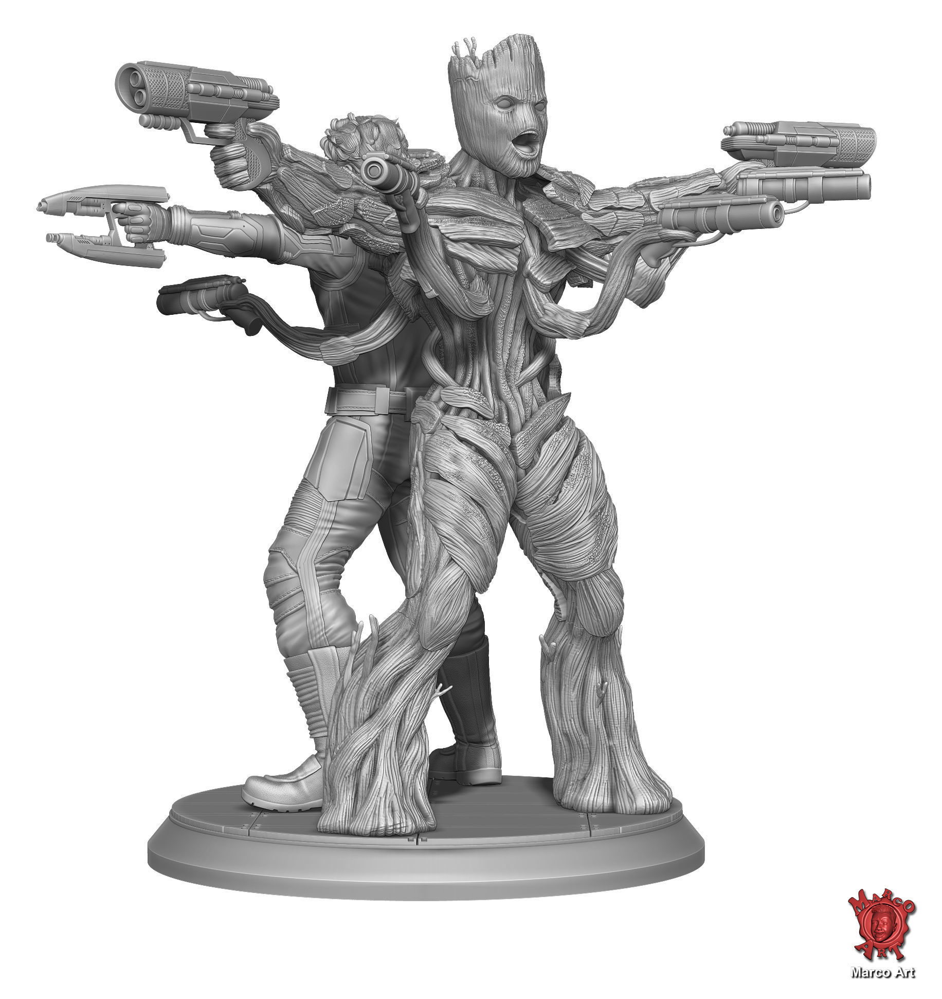 Star lord and Root 3D file 3D print model_3