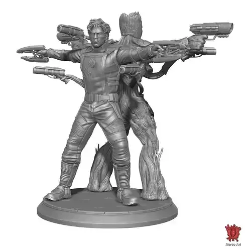 Star lord and Root 3D file