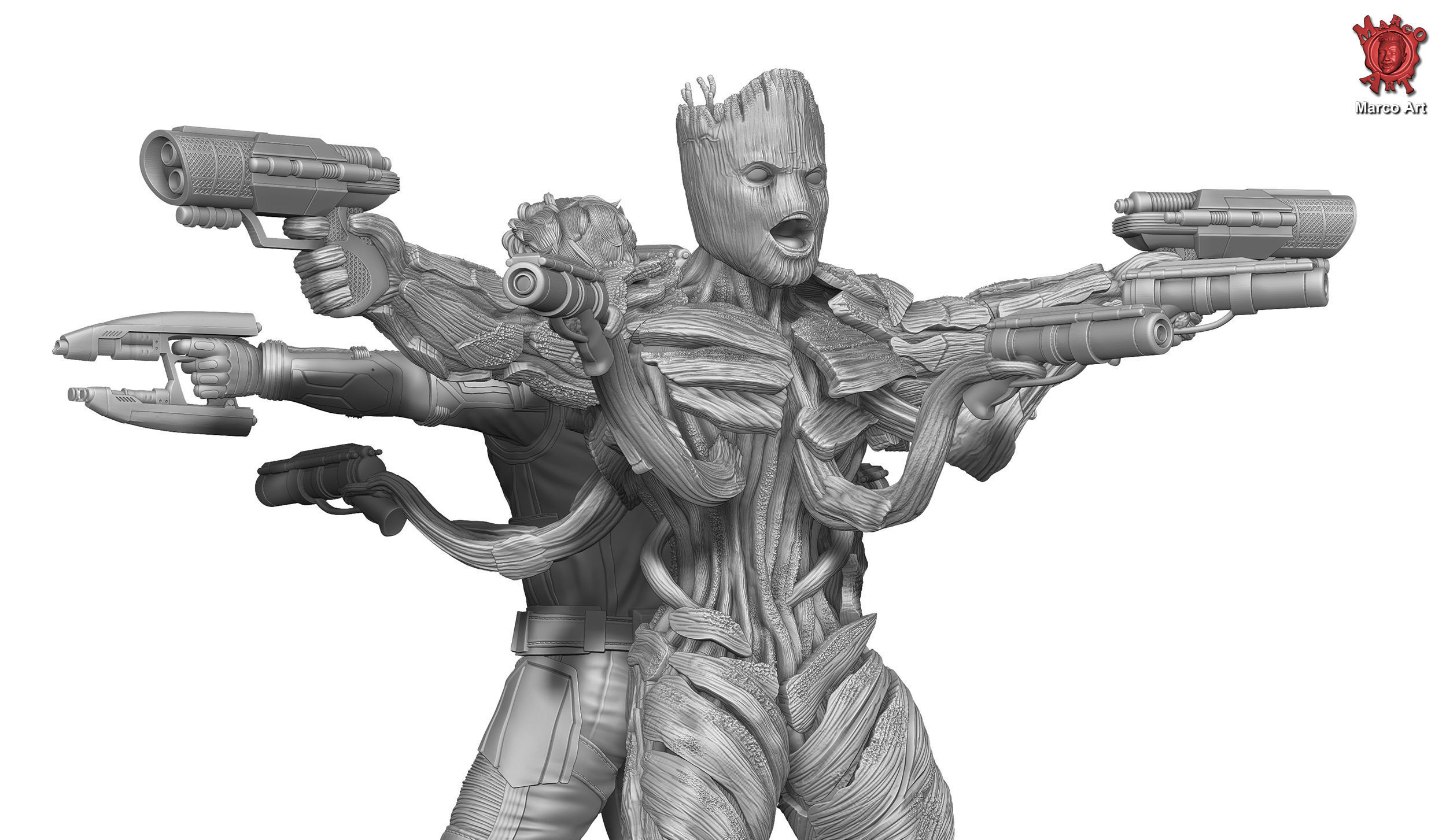 Star lord and Root 3D file 3D print model_5