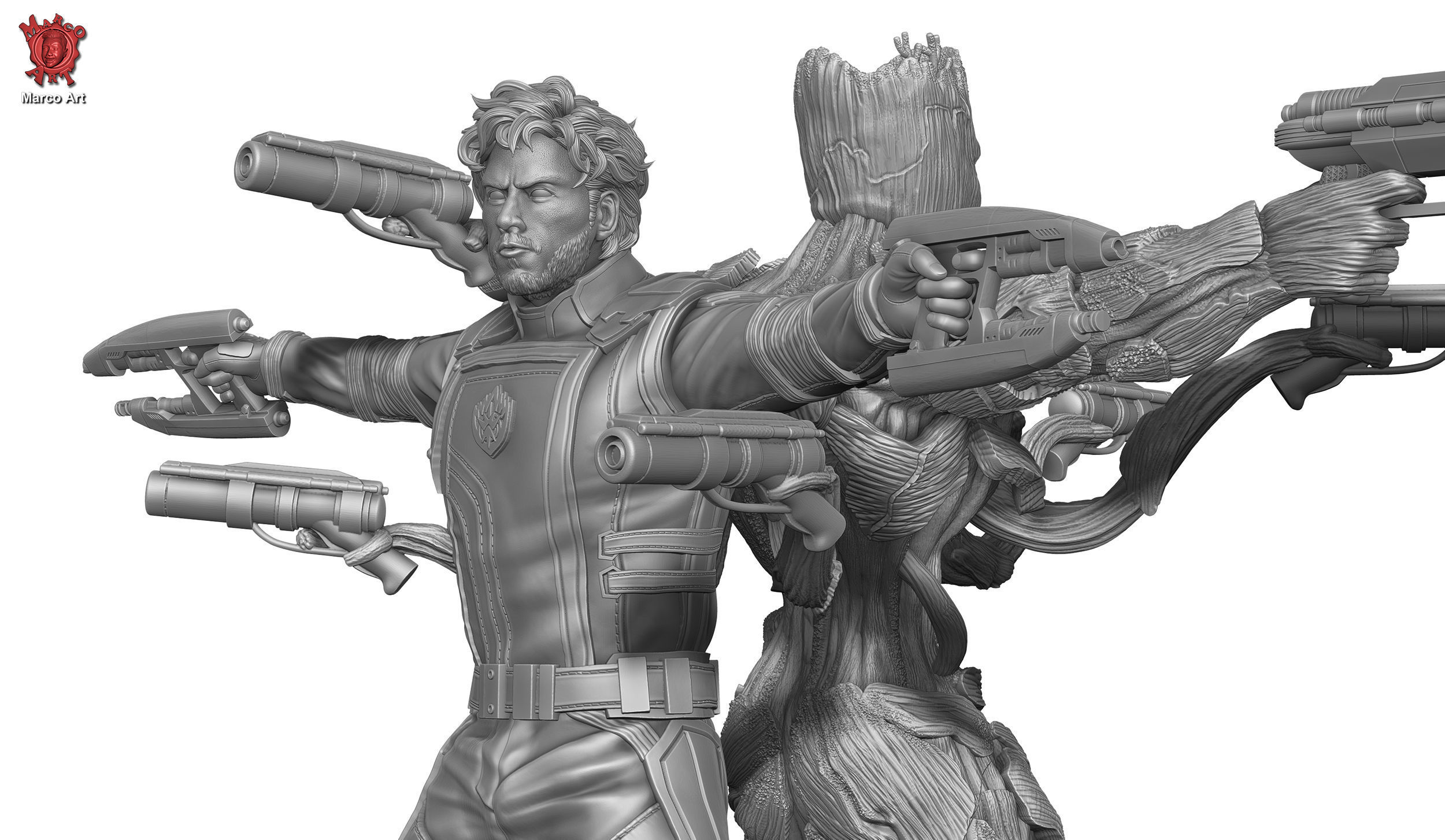 Star lord and Root 3D file 3D print model_4