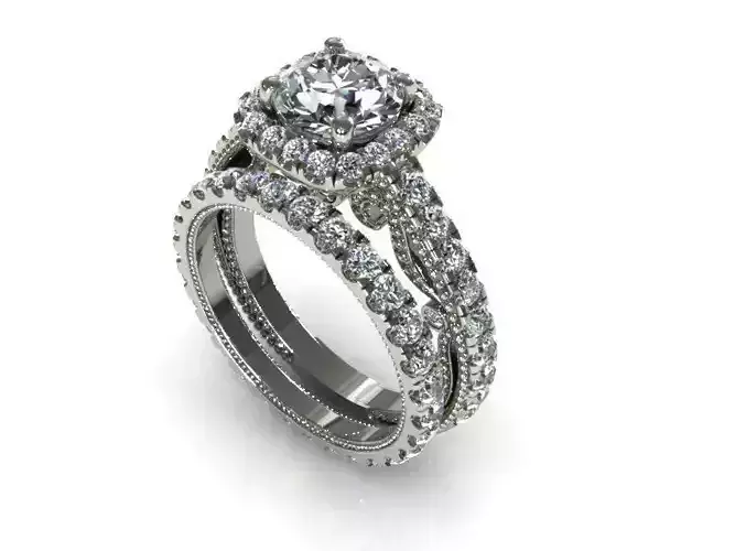 Verragio Bead Halo Band Ring