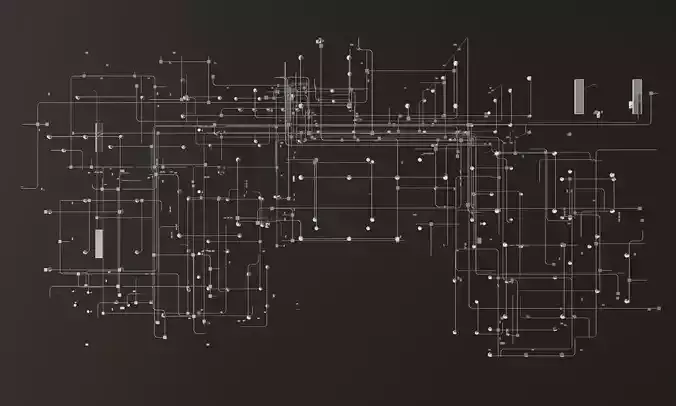 Electrical piping in building 3D model