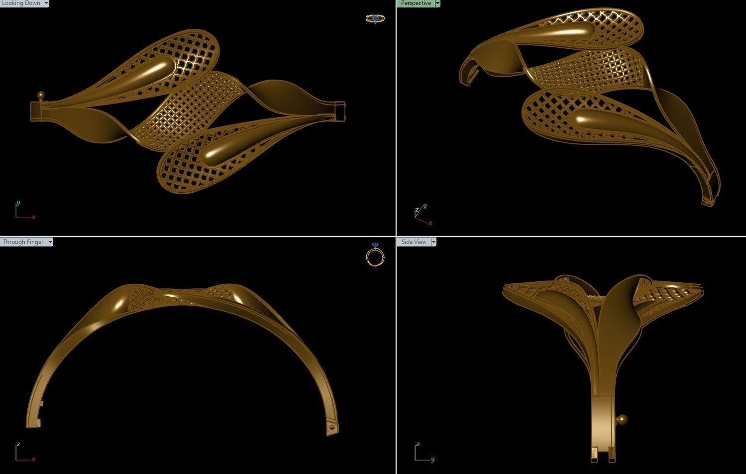 bracelet and ring 3D print model_4