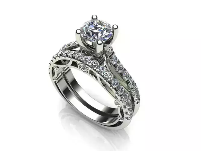 Verragio Bead-Set Cathedral with Bend Ring