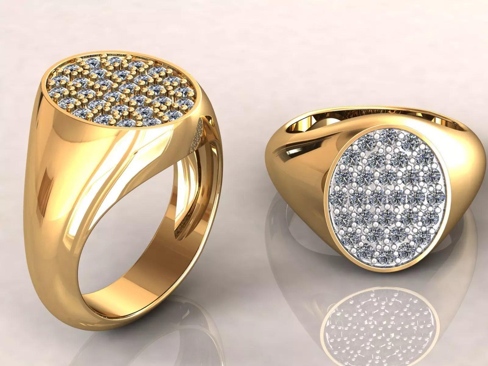 Signet Ring Pave 3D print model