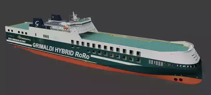 Ro-Ro Cargo Ship 3D and Printable model included Low-poly 3D model