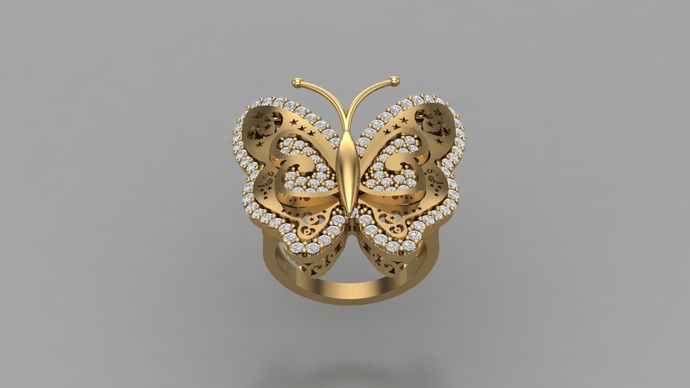 Ring Butterfly  3D print model_2