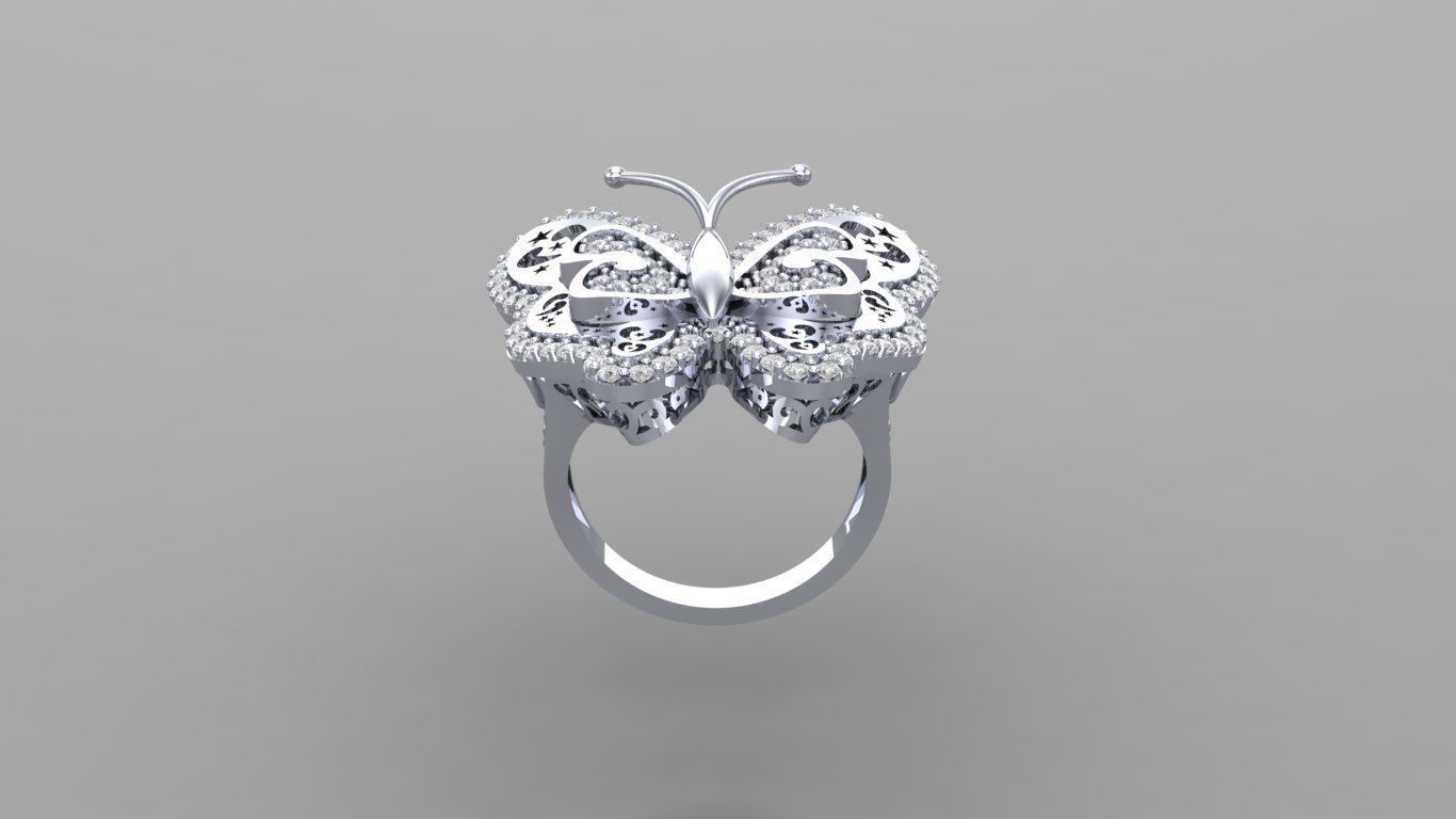 Ring Butterfly  3D print model_1