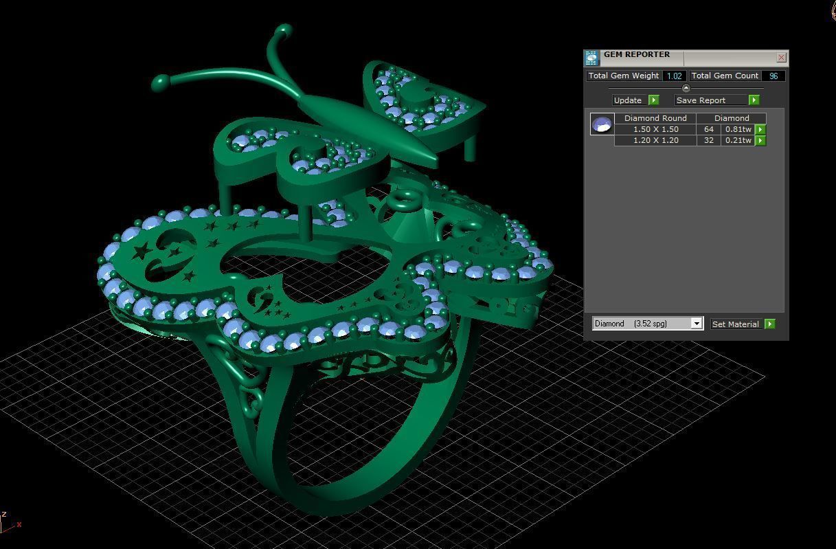 Ring Butterfly  3D print model_6