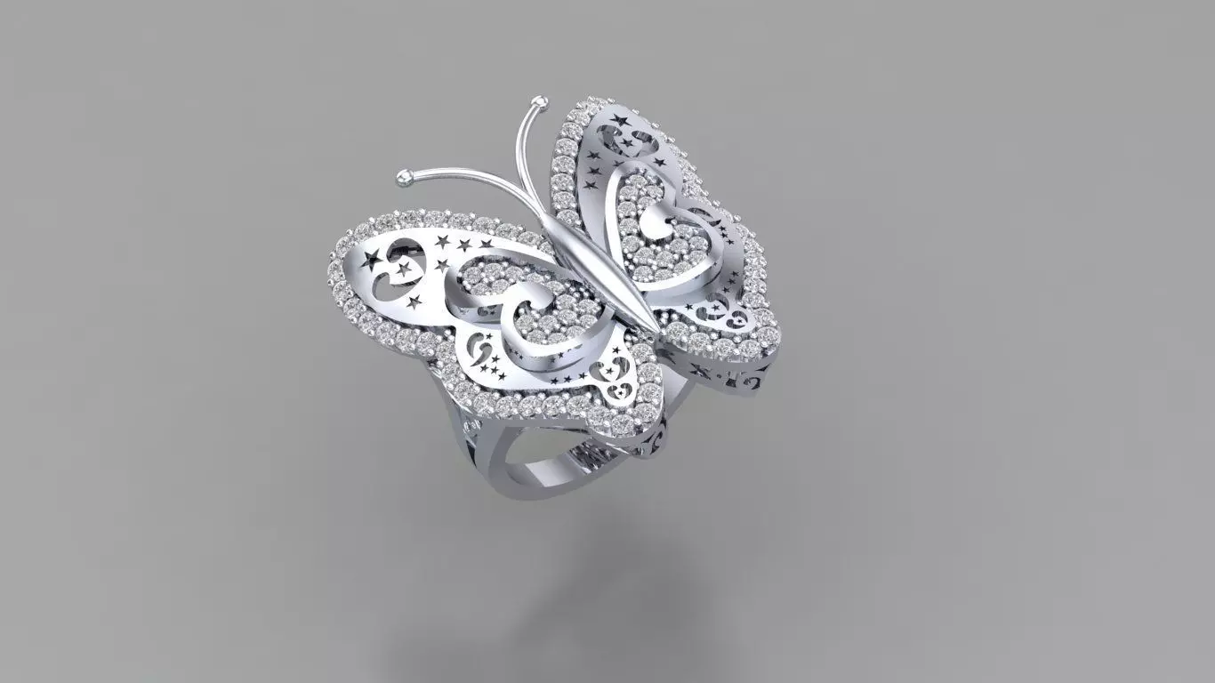 Ring Butterfly  3D print model_0