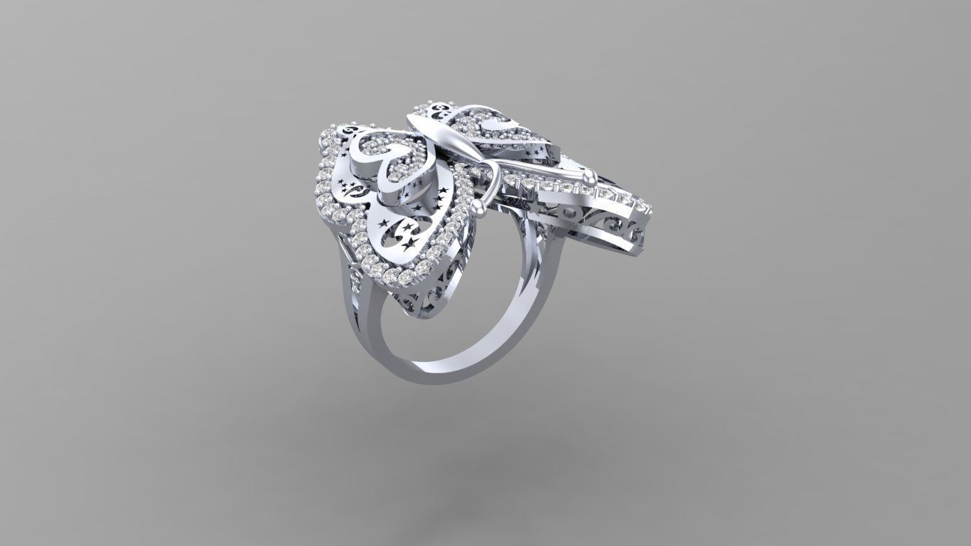 Ring Butterfly  3D print model_4