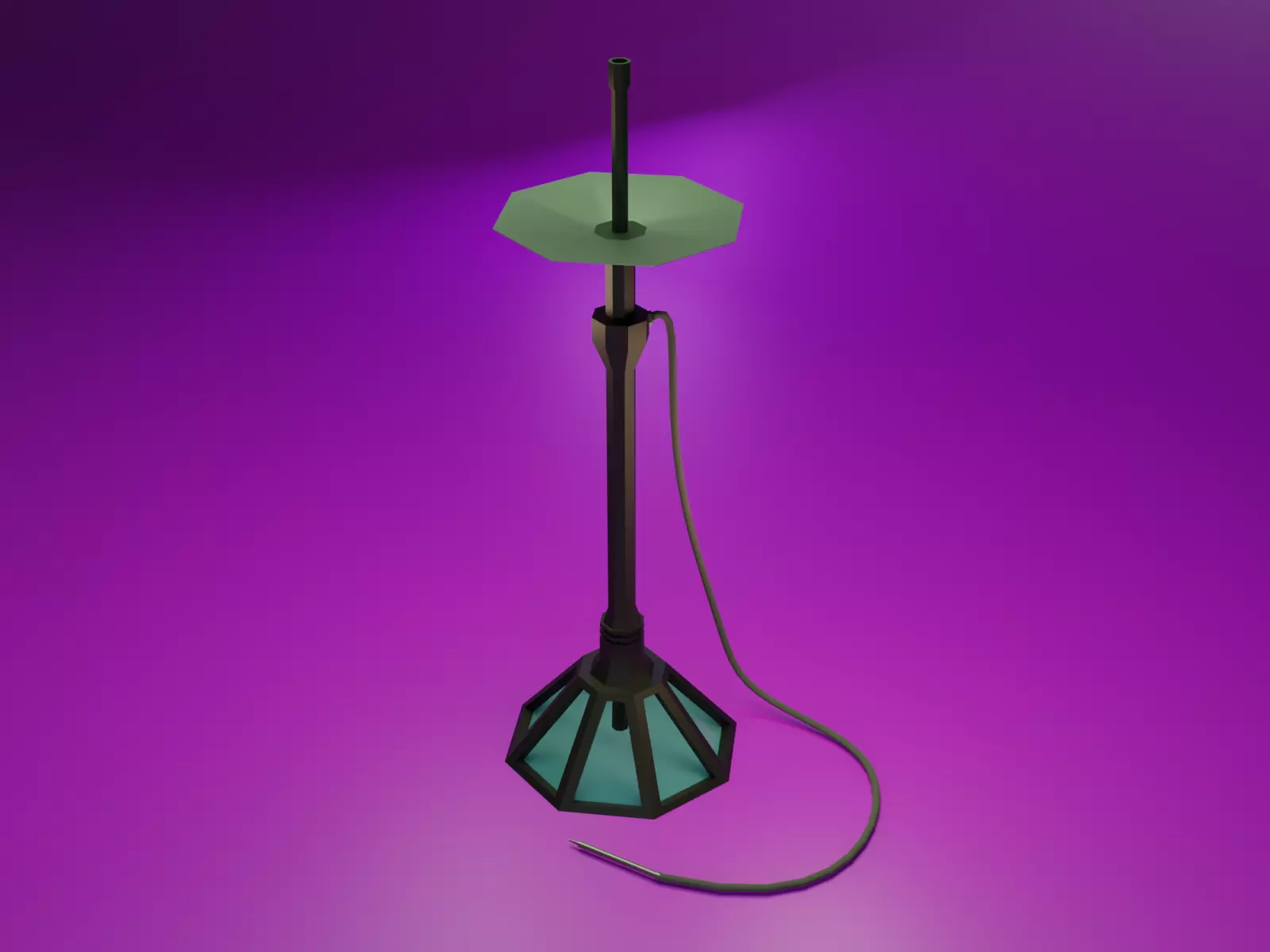 Hookah model in loft style Low-poly 3D model_0