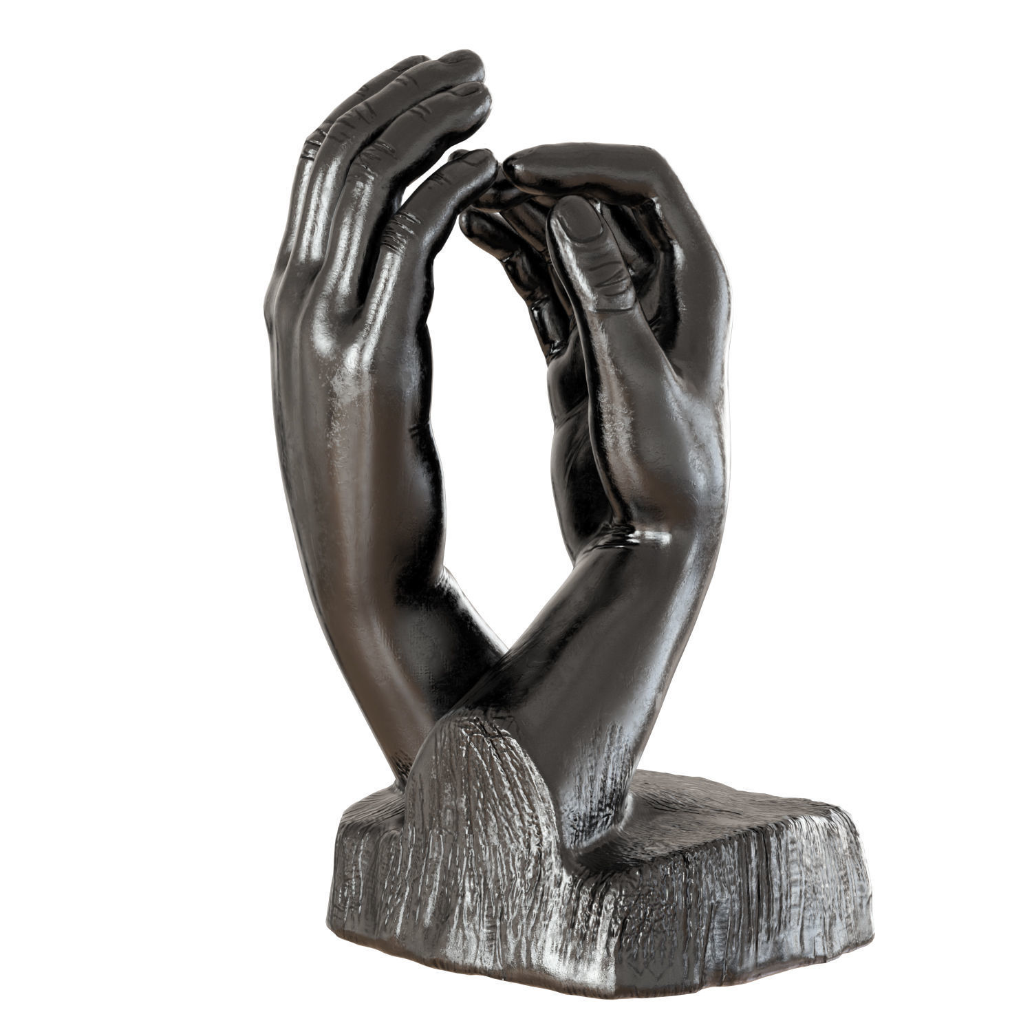 Sculpture two hands by Auguste Rodin 3D model_1