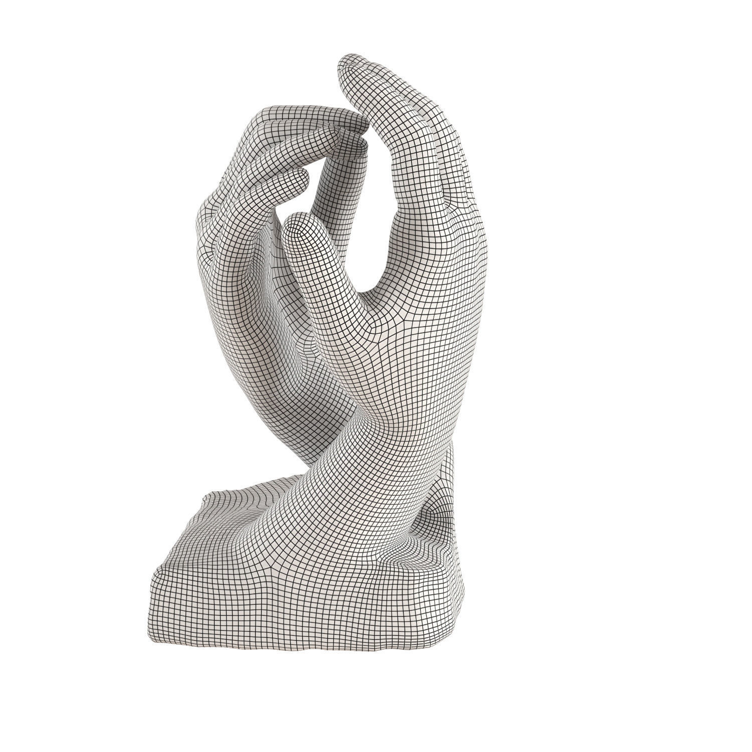 Sculpture two hands by Auguste Rodin 3D model_6