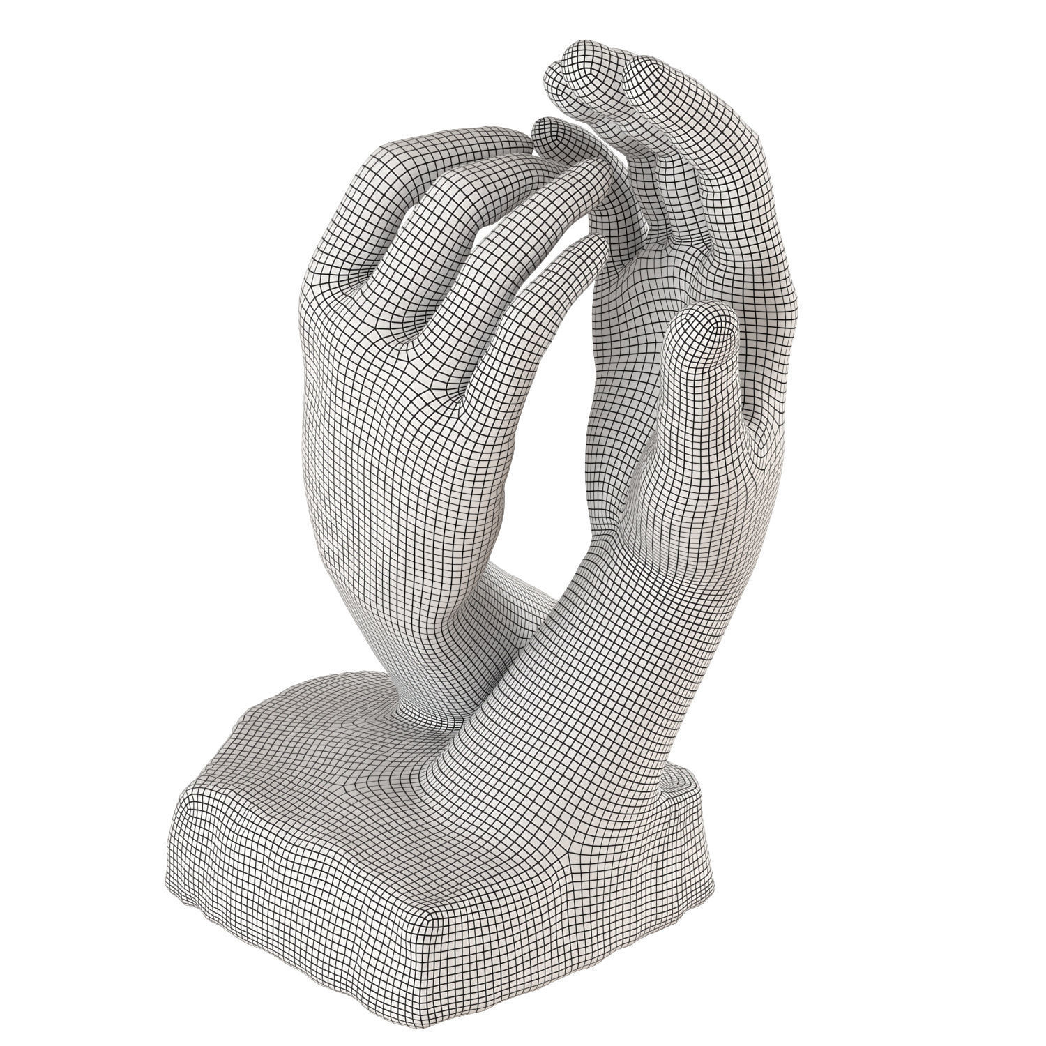 Sculpture two hands by Auguste Rodin 3D model_5