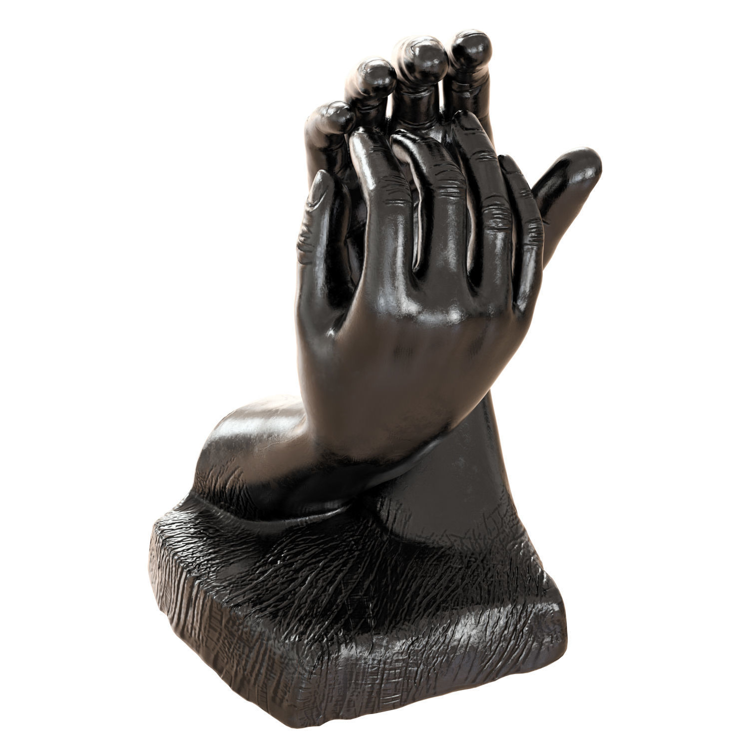Sculpture two hands by Auguste Rodin 3D model_3