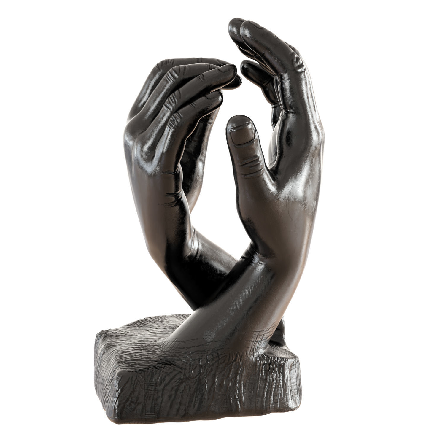 Sculpture two hands by Auguste Rodin 3D model_2