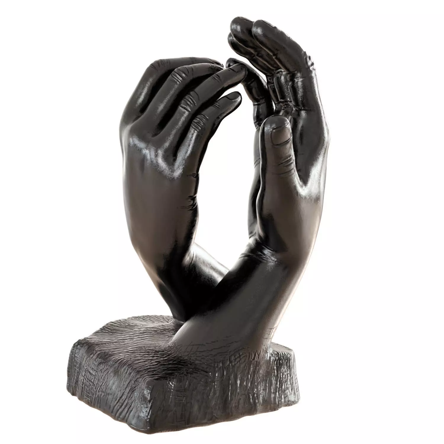 Sculpture two hands by Auguste Rodin 3D model_0