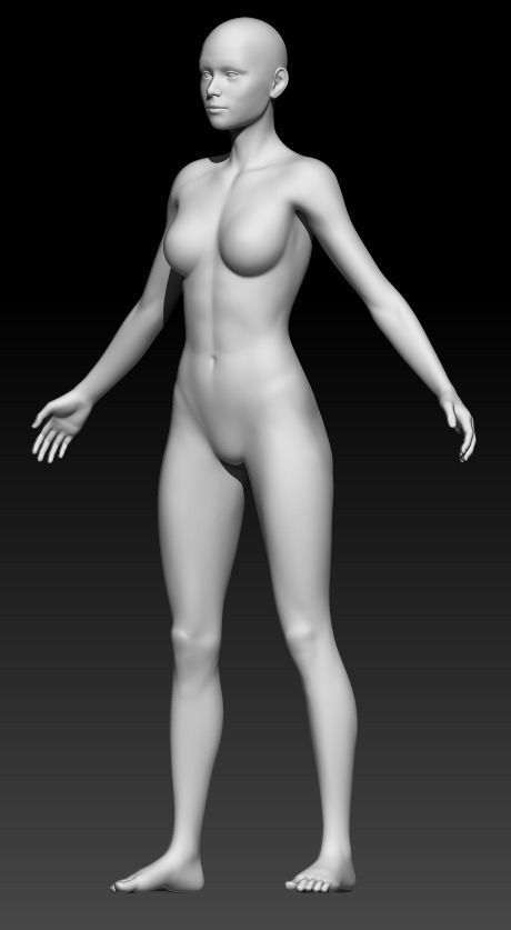 Female Base Mesh 25 3D model_1