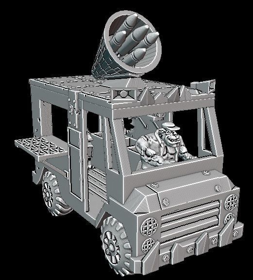 Ork looted ice cream truk 3D print model_4