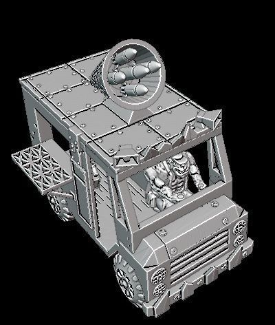 Ork looted ice cream truk 3D print model_10