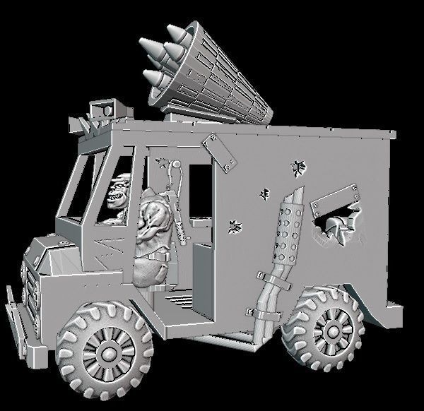 Ork looted ice cream truk 3D print model_6